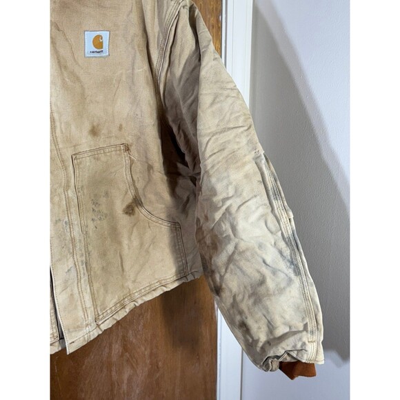 Vintage Carhartt Jacket Mens 52R Duck Canvas J02 BRN Barn Coat Distressed Y2K - Picture 5 of 12